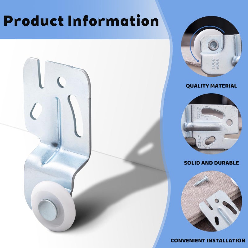 Tinsky Closet Sliding Door Hardware Wardrobe Roller Kit for Top Hung Bypass Kitchen Doors, 3/4"" to 1-3/8 Inch Thick Sliding Door - Image 3